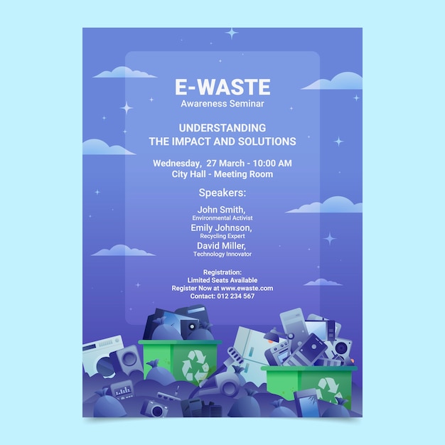 Gradiënt e-waste poster sjabloon