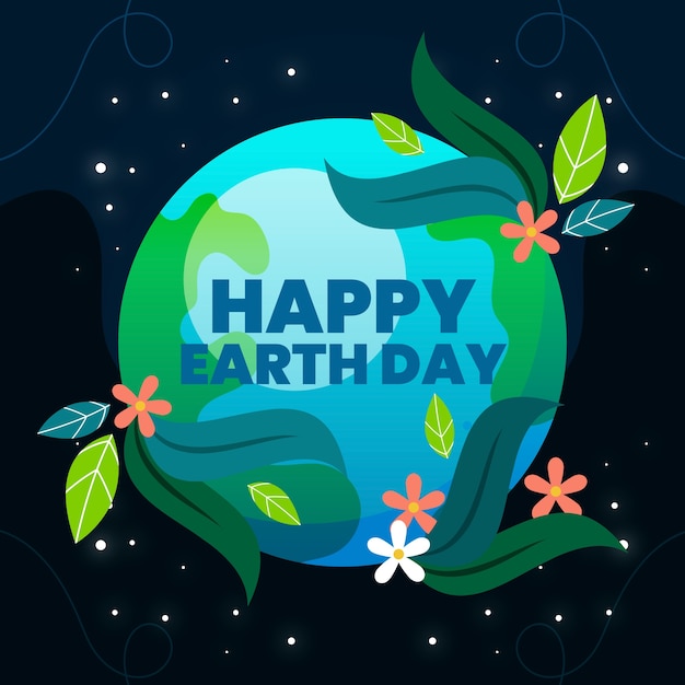 Vector gradient earth day illustration