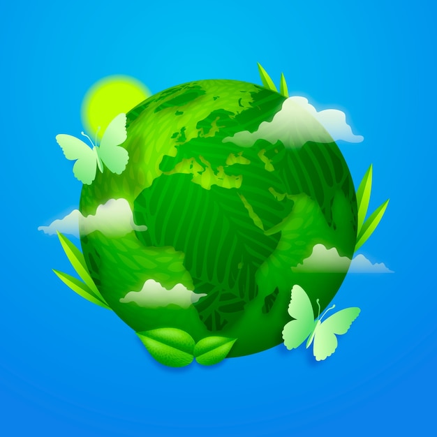 Vector gradient earth day illustration