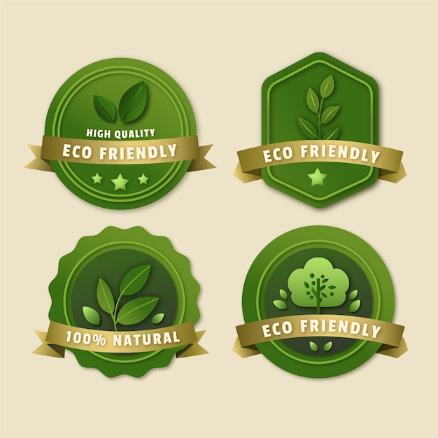 Vector gradient eco friendly labels