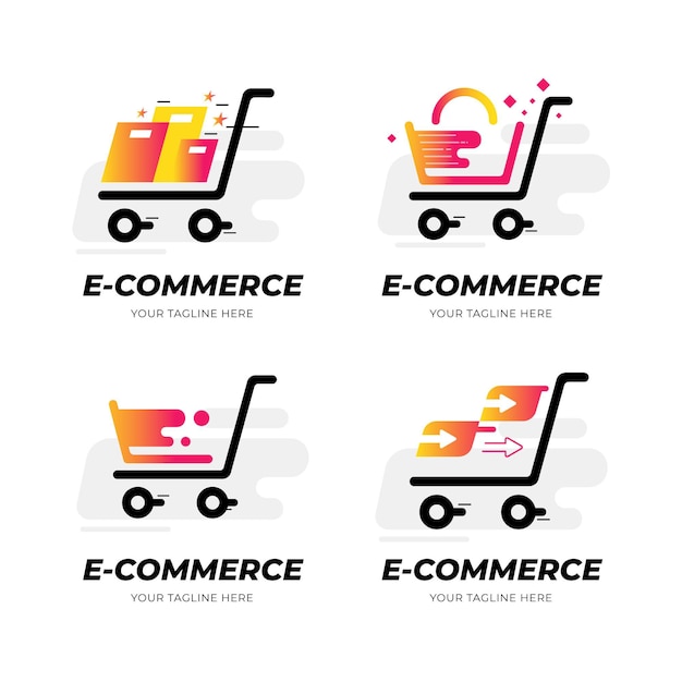 Gradient ecommerce logos collection