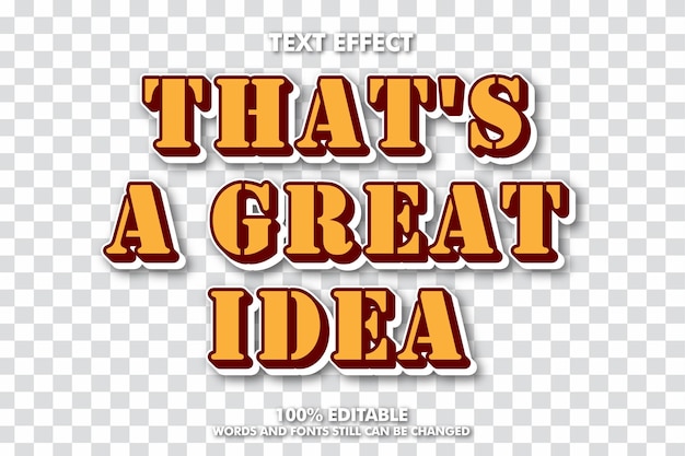 Gradient editable text effect editable transparent background