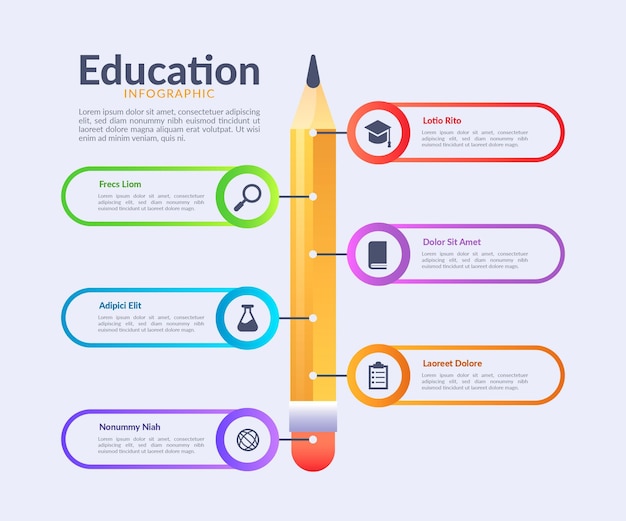 Modello di infografica educazione gradiente