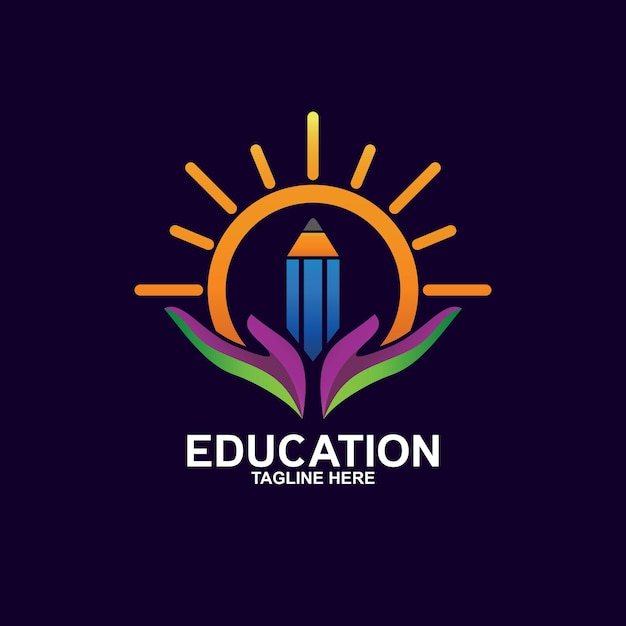 Vector gradient education logo design