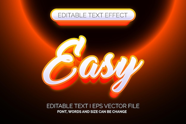 Vector gradiënt eenvoudige stijl oranje en witte kleur teksteffect