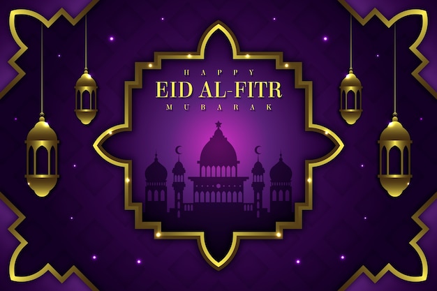 Vector gradiënt eid al-fitr achtergrond