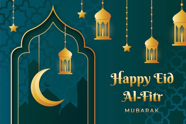 Vector gradiënt eid al-fitr achtergrond