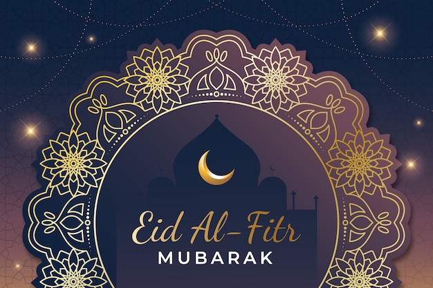 Gradient eid al-fitr background