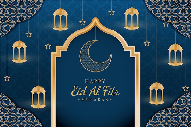 Vector gradient eid al-fitr background