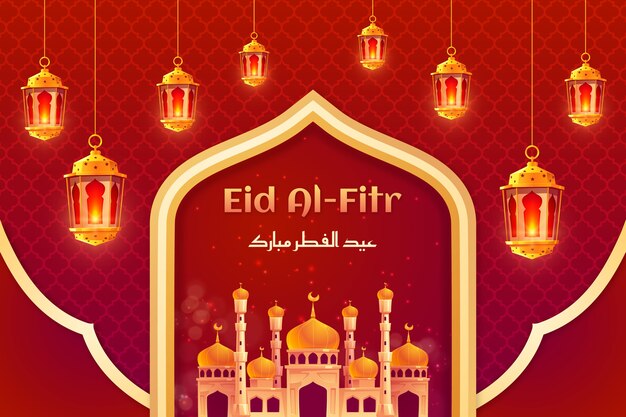Gradient eid al-fitr background