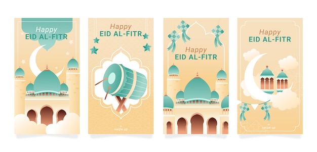 Gradient eid al-fitr template design