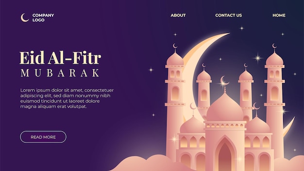 Gradient Eid AlFitr Landing Page