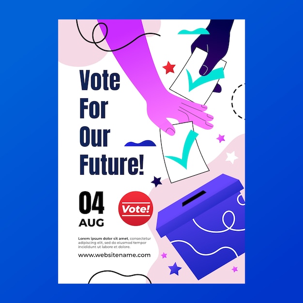 Vector gradient election poster template