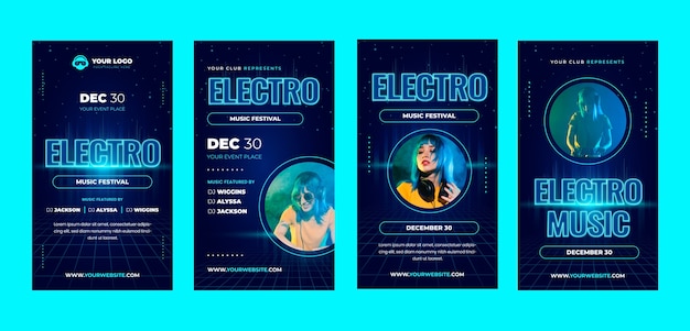 Storie di instagram di musica elettronica sfumata