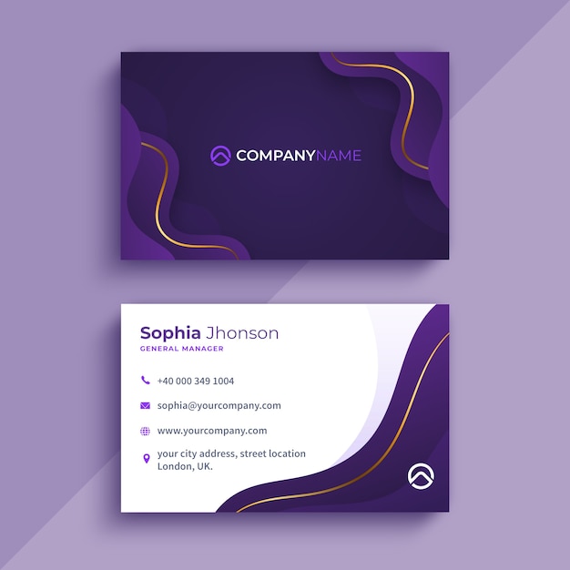 Vector gradient elegant business card template