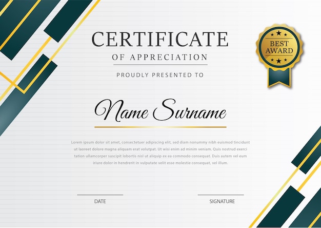 Gradient elegant certificaat