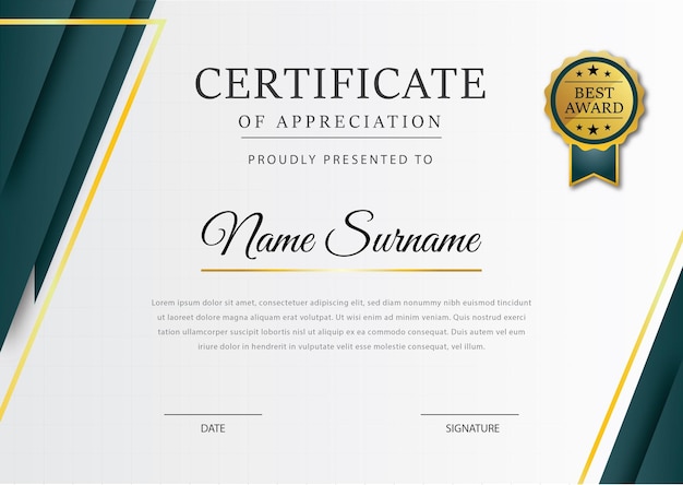 Gradient elegant certificaat