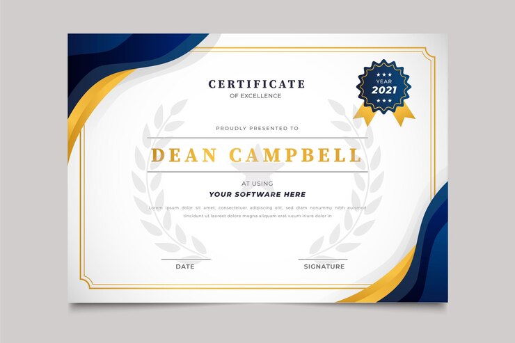Vector gradiënt elegant certificaatsjabloon