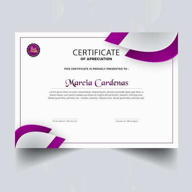 Gradient elegant certificate template design