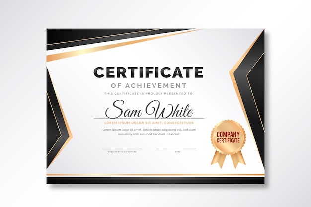 Vector gradient elegant certificate template