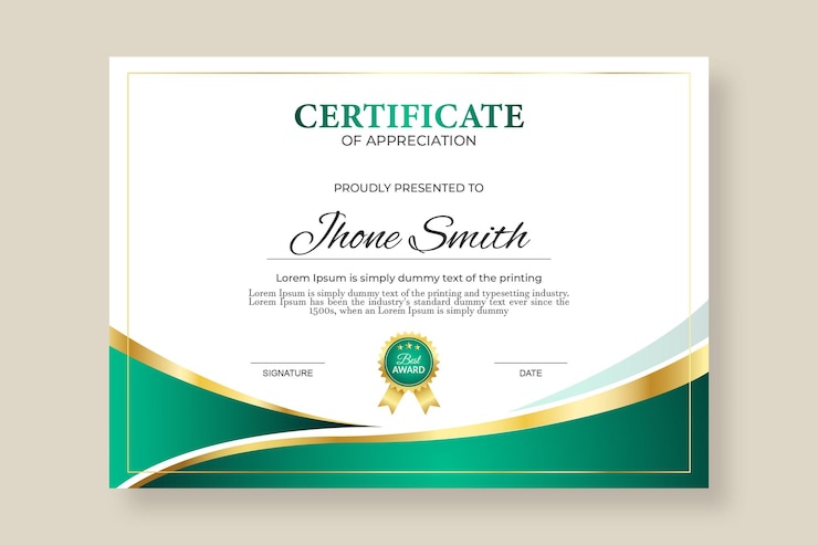 Vector gradient elegant golden luxury certificate template