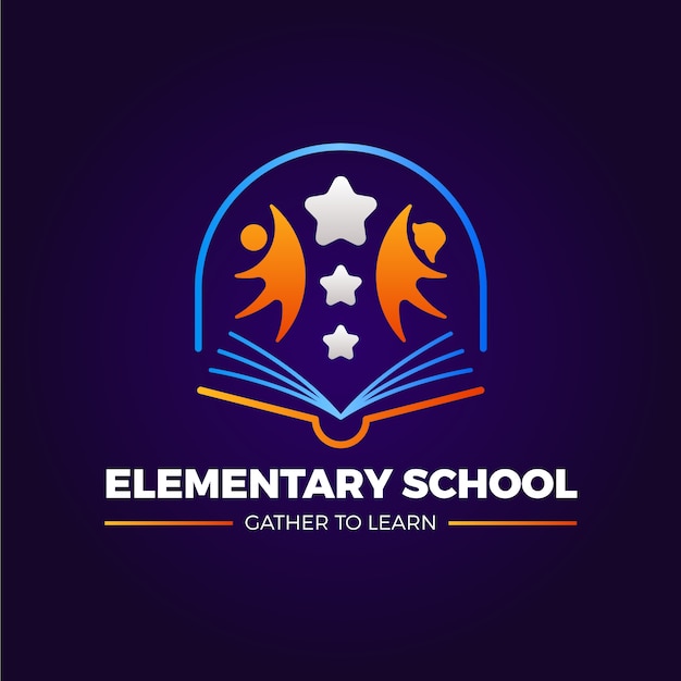 Gradient elementary school logo design