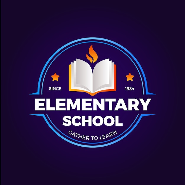 Vector gradient elementary school logo design