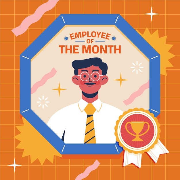 Vector gradient  employee of the month frame