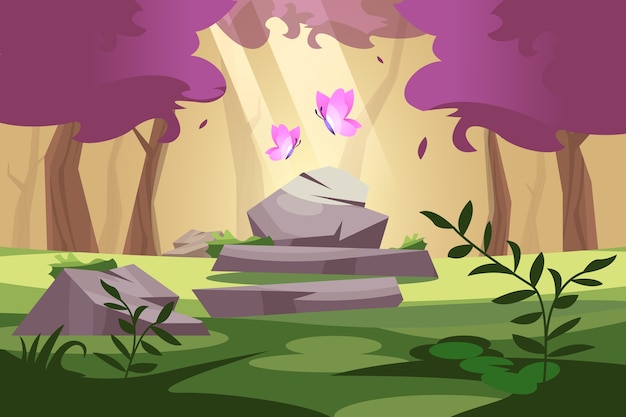 Vector gradient enchanted forest frame