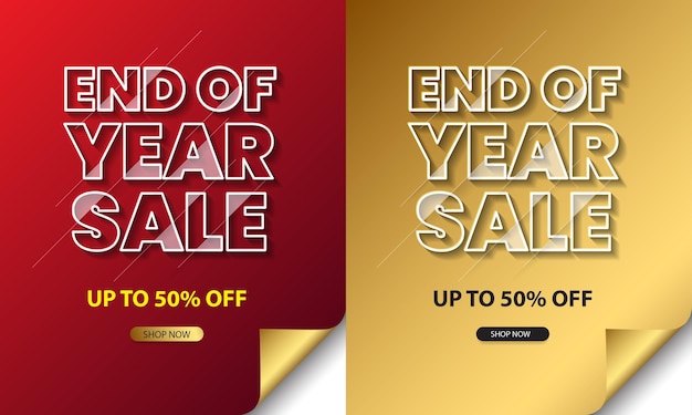 Gradient end of year sale background premium vector