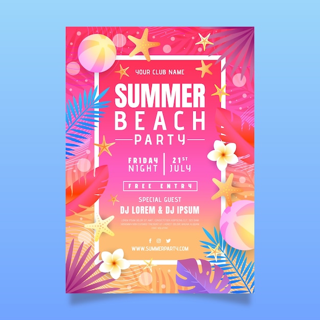 Vector gradient event poster template