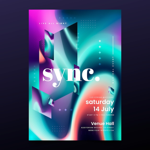 Vector gradient event vertical poster template