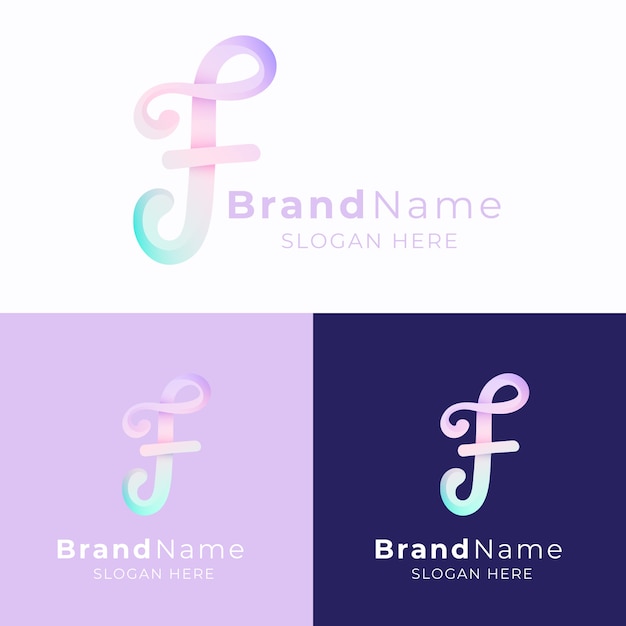 Gradient f letter logo