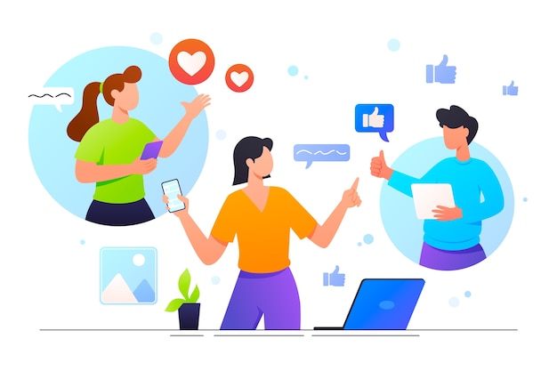 Vector gradient facebook group cover illustration