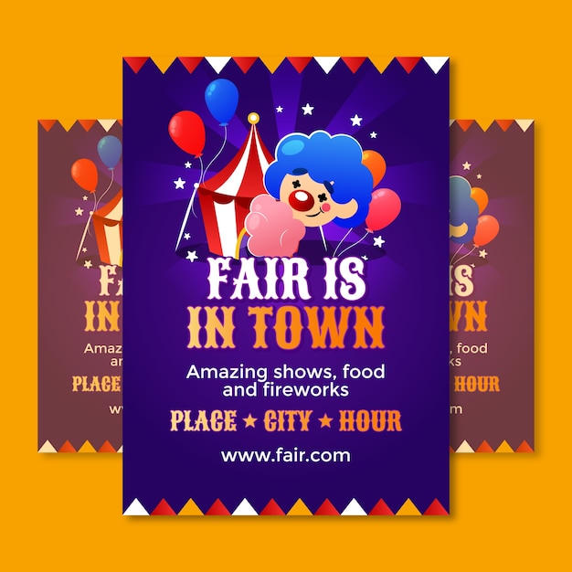 Gradient fair fun poster template