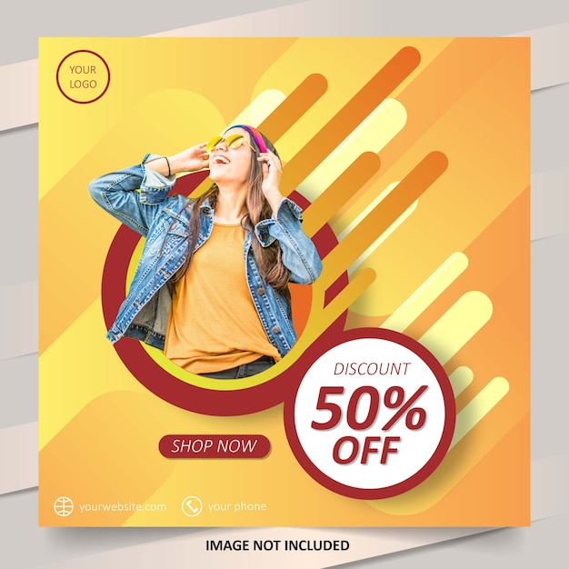 gradient fashion social media sale post template