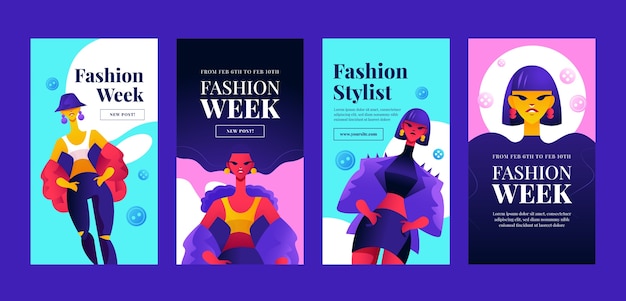 Vector gradient fashion stylist instagram-verhalen