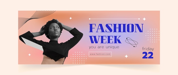 Gradient fashion week   facebook cover