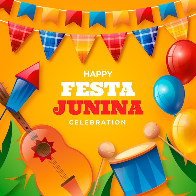 Vector gradient festas juninas illustration