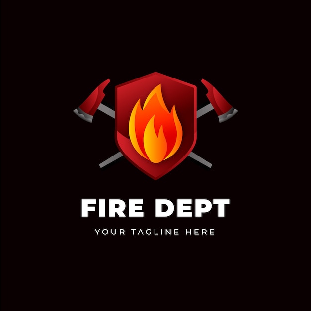 Шаблон логотипа градиентной пожарной охраны