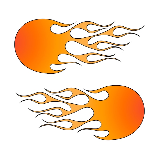 Gradient Fire Flame Hot Rod Fire Tribal Flames vector template