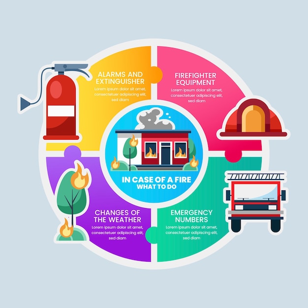 Vettore progettazione infografica fuoco gradiente