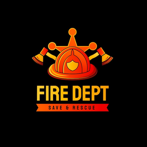 Gradient firefighter logo design