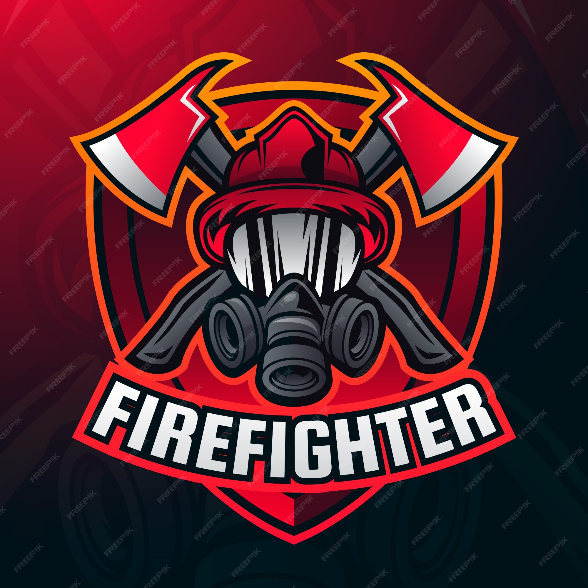 Premium Vector | Gradient firefighter logo template