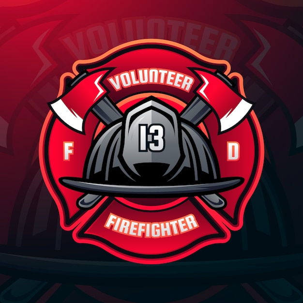 Vector gradient firefighter logo template