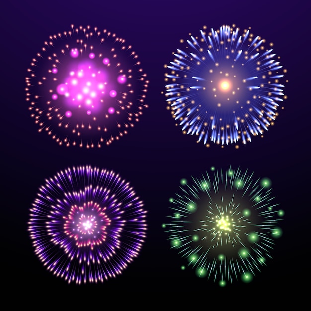 gradient firework collection illustration