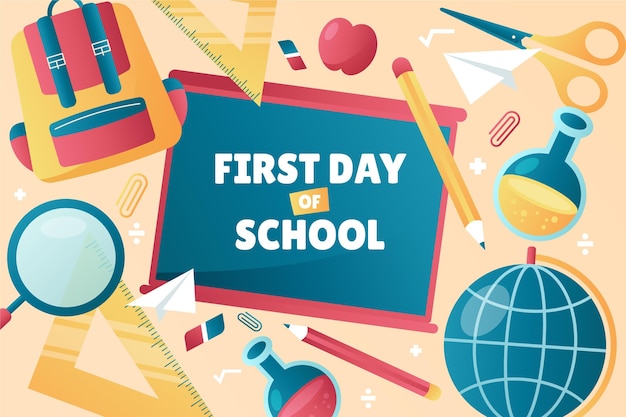 Vector gradient first day of school background