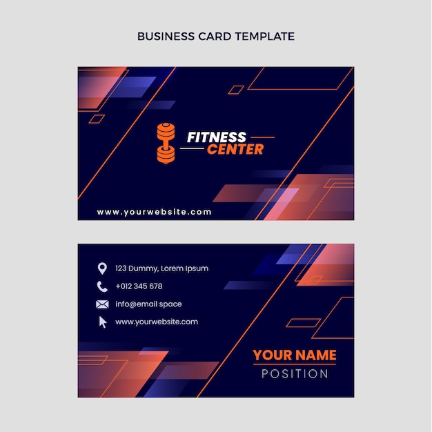 Gradient fitness business card