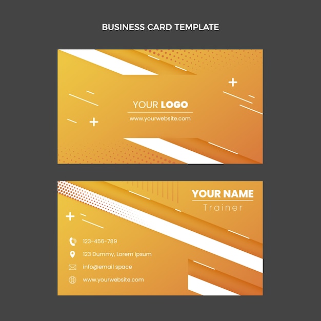 Vector gradient fitness horizontal business card template