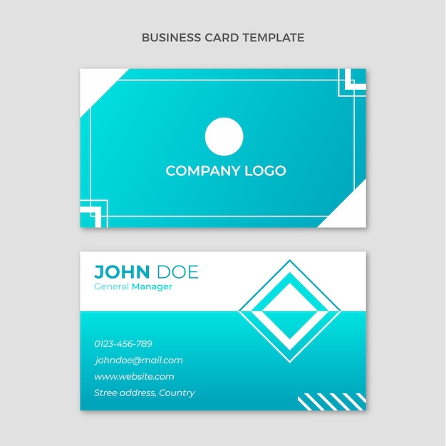 Vector gradient fitness horizontal business card template